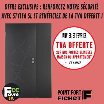 Offre spéciale : TVA suisse offerte sur la porte blindée Stylea SL jusqu'à fin février